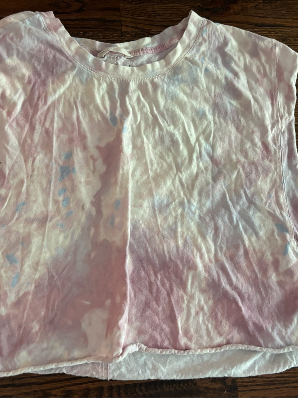Free People Pastel Tie-Dye Muscle Tee in Pink & Blue